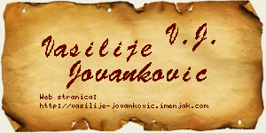 Vasilije Jovanković vizit kartica